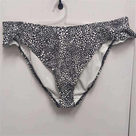 Elomi Swim New Elomi Pebble Cove Ruffle High Leg Bikini Brief Swim Bottom 8185 Black Poshmark