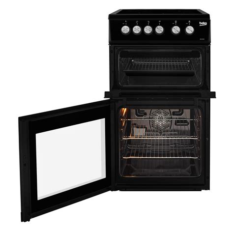 Beko 50cm Double Oven Electric Cooker Black Kdvc563ak Appliances Direct
