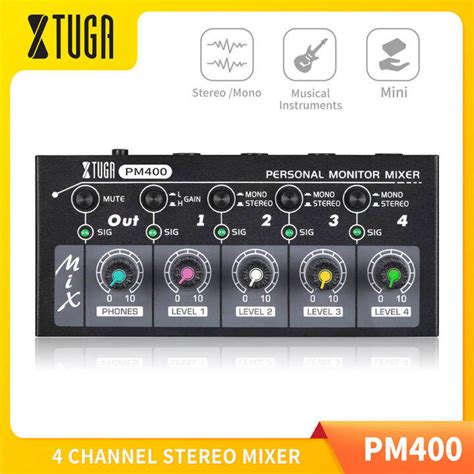 XTUGA PM400 Micro Sound Mixer Stereo Mixer With Gain Control Mute