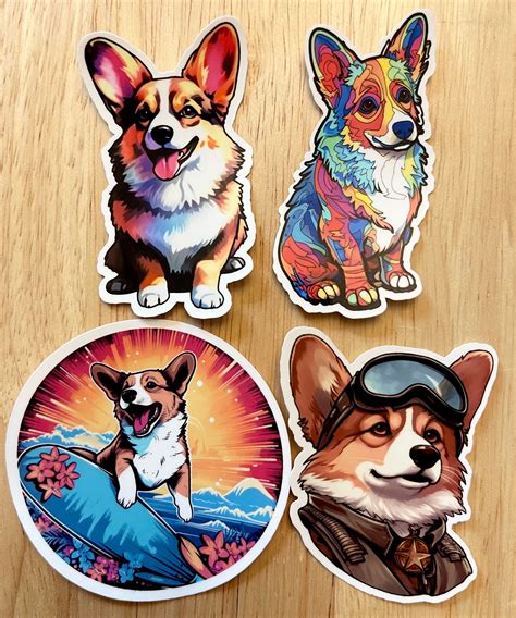 Corgi Sticker Pack Weatherproof Stickers Corgi Decals Set Of 10 No