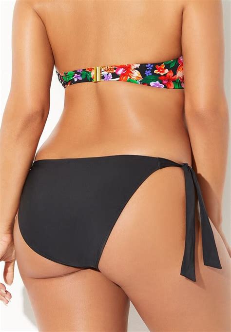 Mentor Tie Front Bikini Set With Side Tie Brief Swimsuits For All