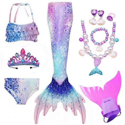 Mermaid Tail With Single Webbed Swimsuit Suit Swimsuit Princess Bikini Suit Role Playing Girl