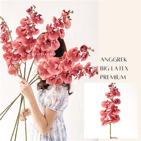 Jual BIG ANGGREK LATEX PREMIUM X9 ARTIFICIAL FLOWER SILK ORCHID FLOWER