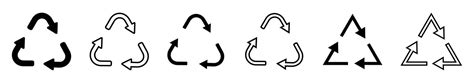مجموعة من رموز إعادة التدوير والأيقونات علامة إعادة التدوير المتجه إعادة التدوير إعادة التدوير