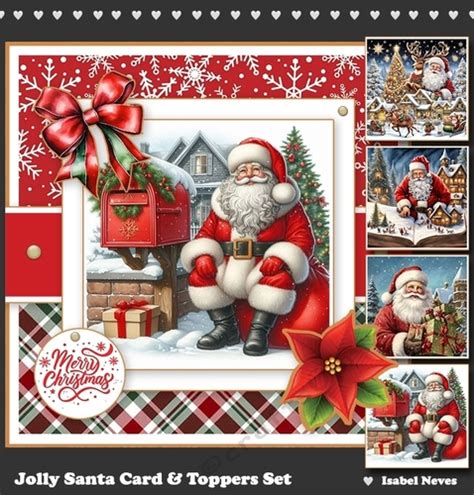 Jolly Santa Card Toppers Set Cup Craftsuprint