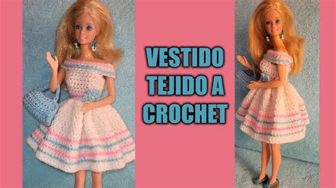 VESTIDO PARA MUÑECA BARBIE TEJIDO A CROCHET PASO A PASO YouTube