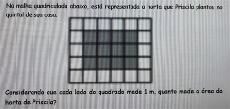 Solved Na Malha Quadriculada Abaixo Est Representada A Horta Que