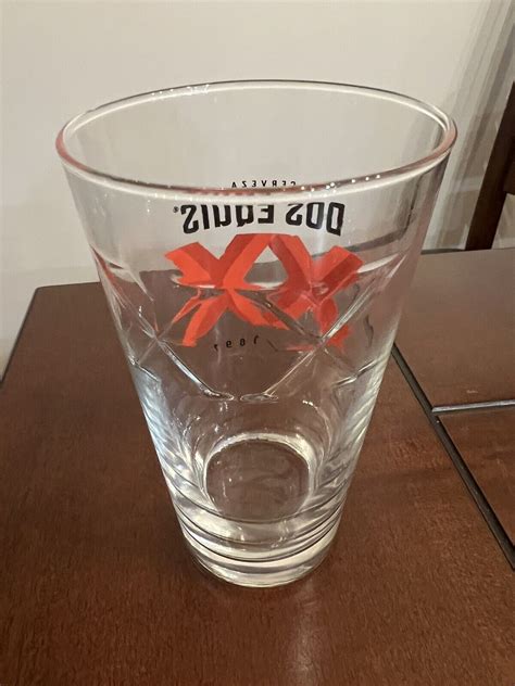 Dos Equis Xx Raised Embossed Pint Glasses Cerveza Set Of Four 6”x3 5” Ebay