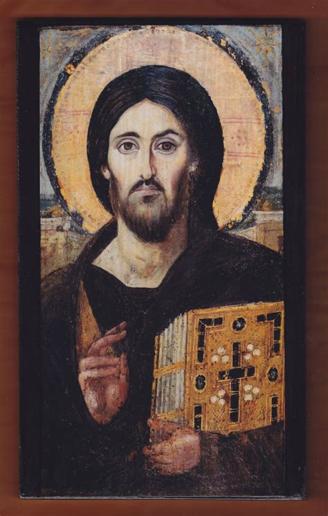 Jesus Christ Pantocrator Greek Orthodox Handmade Icon On Wood FREE