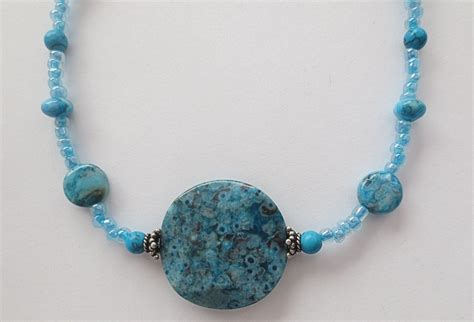 Turquoise Gemstone Statement Necklace Turquoise Colors Sterling Silver Tuffbagsracheltreasures