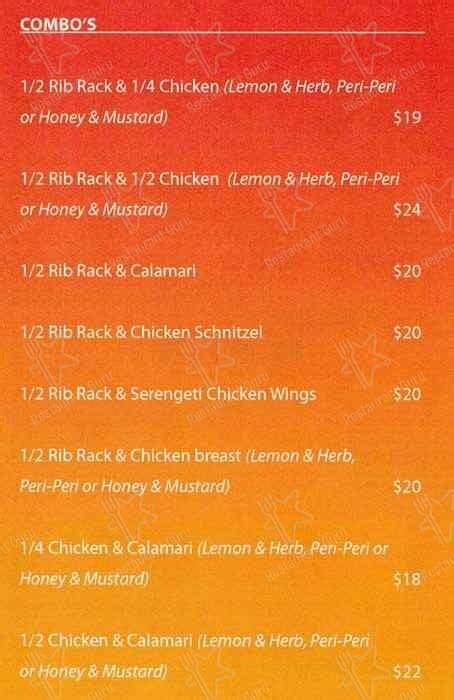 Menu at Rib Shack, Auckland, 6/125 Anzac Rd