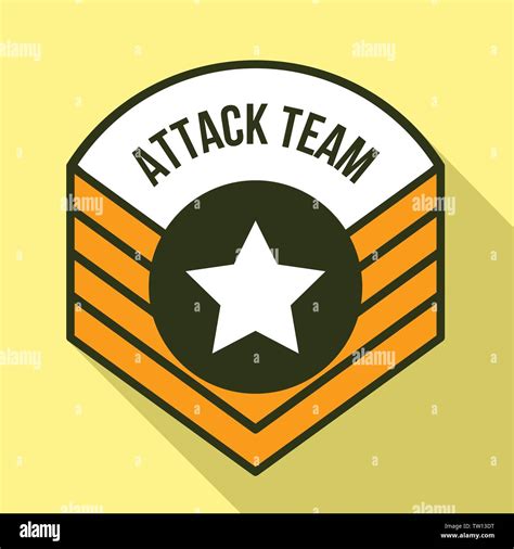attack team logo flat illustration  attack team vector logo  web
