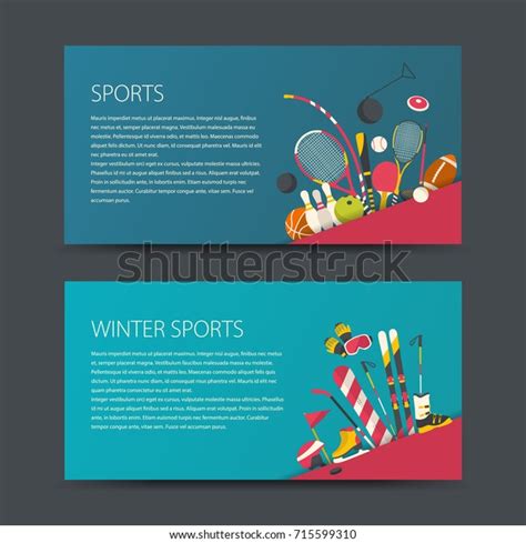 Набор векторных спортивных баннеров. Спортивная концепция: стоковая ...