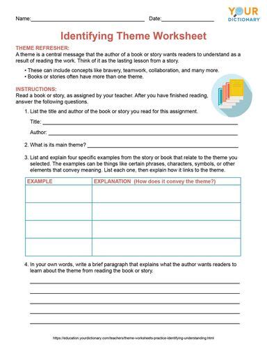 Theme Worksheets: Practice Identifying & Understanding