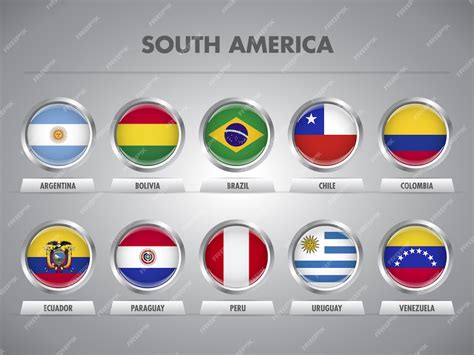 Bandeiras dos países da América Latina. Nações sul-americanas. | Vetor ...