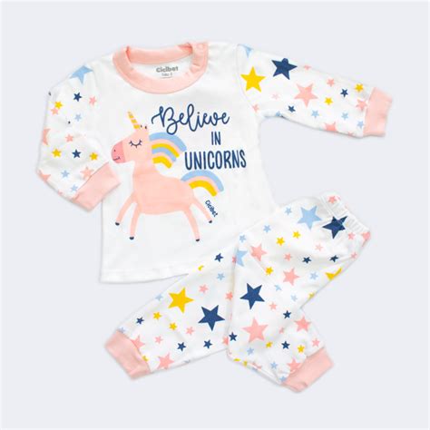 Pijama ML Blanco Rosado Unicornio Baby Cicibet