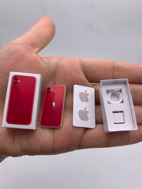 Miniature Iphone 11 Red Dollhouse Miniatures Diy Dollhouse Miniatures Doll House