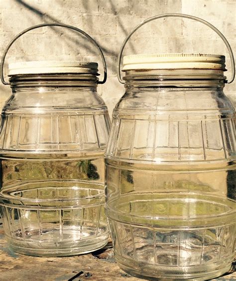 Huge Antique Glass Jars Vintage Industrial Canisters