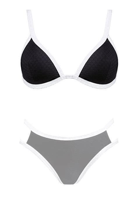 Majtki od bikini czarne z białymi paseczkami na biodrach z kolekcji Limited FLD16 509C Sklep Feba