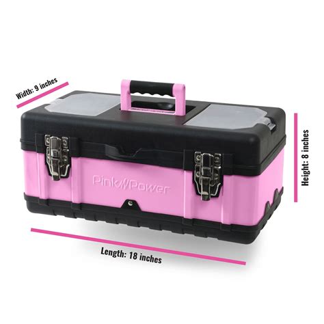 Pink Tool Box Women with Extra Storage Compartments – Pink Power