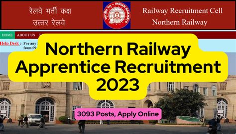 Northern Railway Apprentice Recruitment 2023 3093 Posts Apply Online