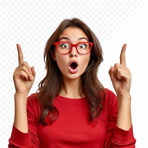 Premium Psd Beautiful Brunette Woman Wearing Red Glasses Over Isolated Isolated Background