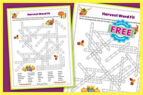 Harvest Word Fit Puzzle Puzzle Cheer