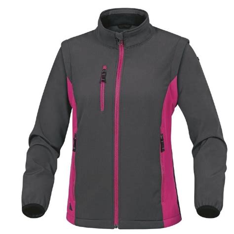 Veste Softshell Deltaplus Myse Fg Gris Fushia Materiauxnet