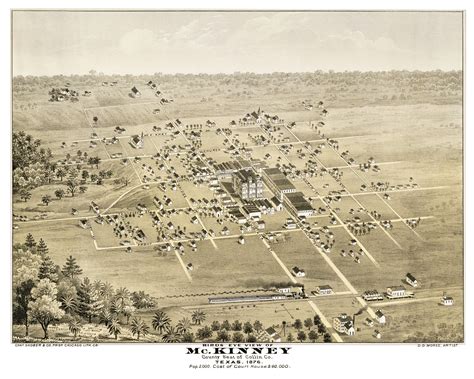 Beautifully restored map of McKinney, Texas from 1876 - KNOWOL