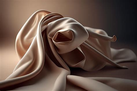 Seda De Pano De Flor Bege Nude Dourado Foto Premium