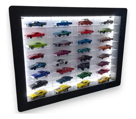 Prateleira Para Carrinho Hot Wheels Led Luminoso Mdf Parcelamento Sem Juros