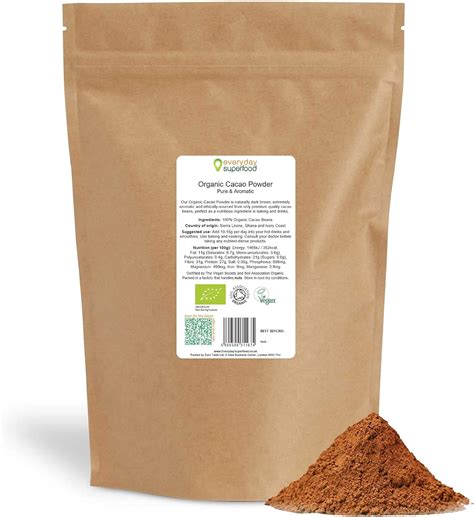 Organic Cacao Powder 1kg from Premium Unsweetened Organic Coco Powder