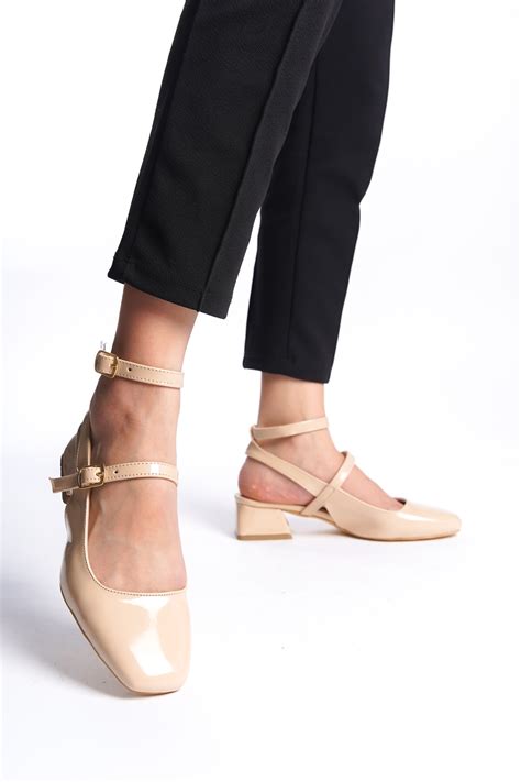 Saltopik Nude Rugan Kare Burun Arkası Açık Kısa Topuklu Ayakkabı Fiyatı