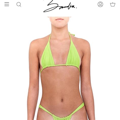 Lime Green Bamba Bikini Set Large Triangle Top Depop