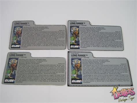 1989 Hasbro Gi Joe Long Range Filecard 250file
