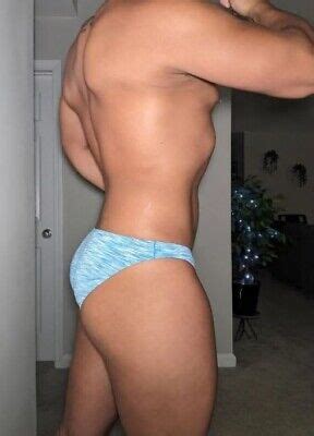 New Men S Sexy Silky Blue Key West Bikini Brief W Contoured Scoop Pouch Gay EBay