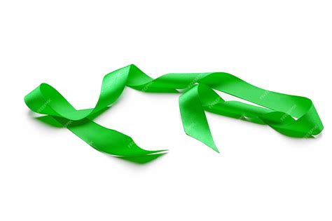 Premium Photo Green Ribbon Border Isolated