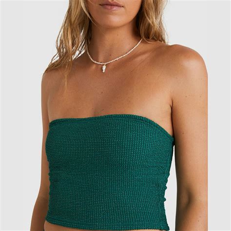 Billabong Summer High Bandeau Tank Bikini Top Jewel Green Southern Man