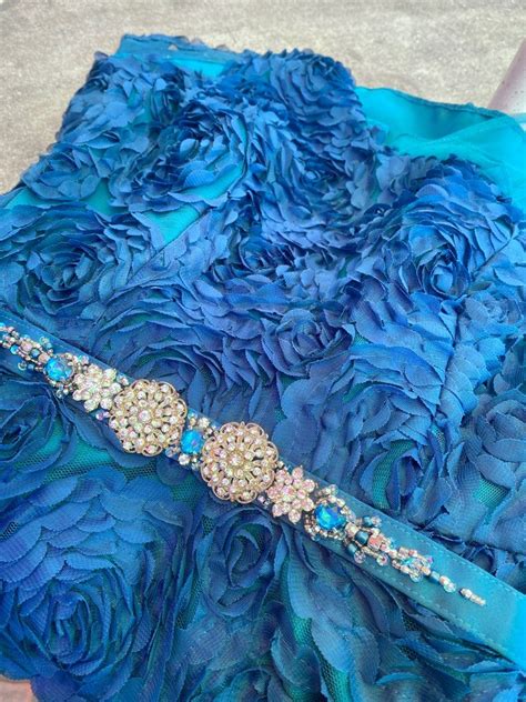 Teal blue dress gown on Carousell