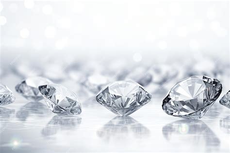 Diamonds In Front Of A White Background Reflecting On The Ground Ample
