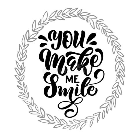 Inscription You Make Me Smile Black Letters Stock Illustration