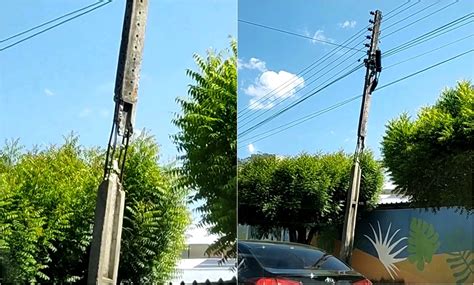 Poste Quebrado E Prestes A Cair Causa Preocupa O Em Moradores De