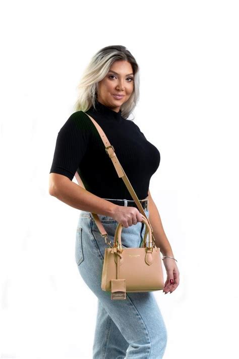 Bolsa Em Couro Leg Timo Mini Tote Nude Areia Bege