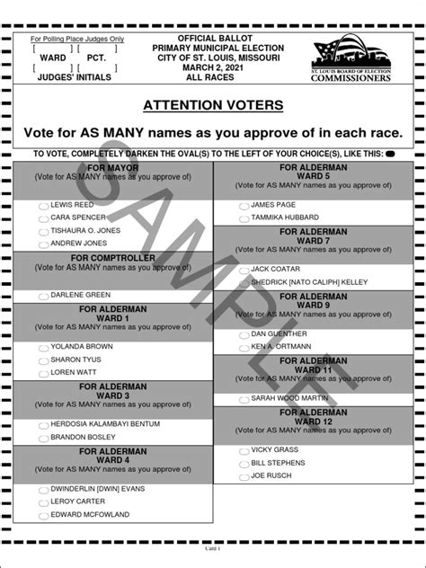 Sample Ballot St Louis City Download Free Pdf Elections Government