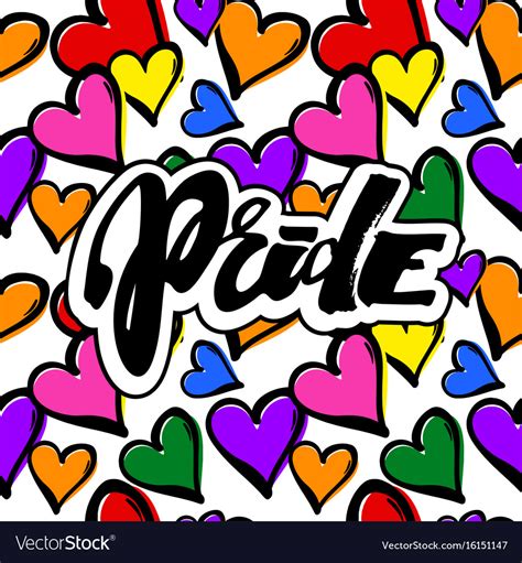 Gay Pride Rainbow Colored Hearts Seamless Pattern Vector Image