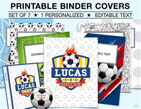 Kids Printable Binder Covers Soccer Binder Covers 1 Etsy