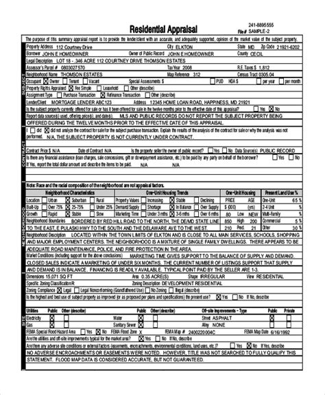 FREE 7 Sample Real Estate Appraisal Forms In PDF MS Word