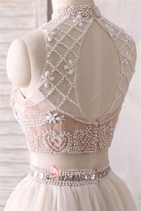 Rhinestone Embellished Bodice Two-piece Formal Dress - Lunss
