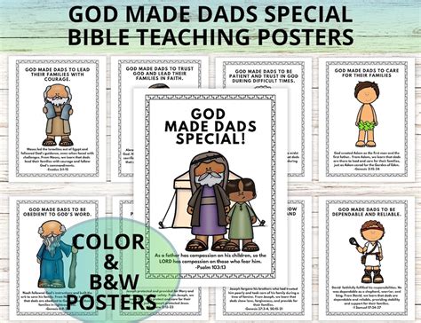 Fathers Day Bible Lesson Teaching Posters And Craft Dads Of The Bible