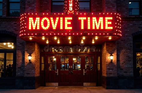 brightly lit  theater entrance showcases classic marquee design